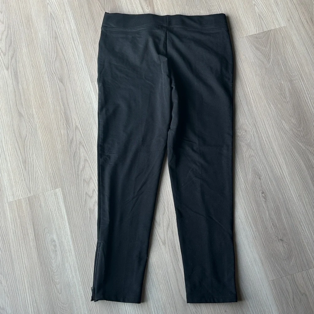 Lauren Ralph Lauren Active Pants L Black Wide Waistband Stretch Lounge Athletic